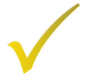 סימן checkmark בצבע צהוב על רקע אפור